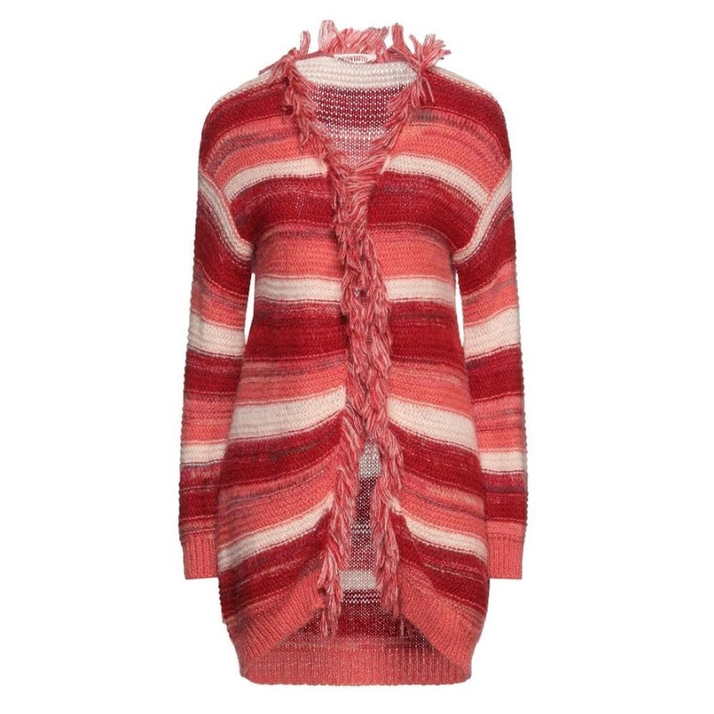 NWT New $146 Kontatto Mohair Open Front Fringe Cardigan Made In Italy One Size